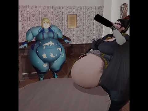 Weight Gain Animation - Bayoneta and Samus