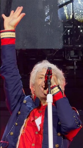 Bon Jovi performing “You Give Love a Bad Name” live during the Forever Tour