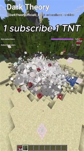 1 Subscriber = 1 TNT Exploding! 🧨 #minecraft