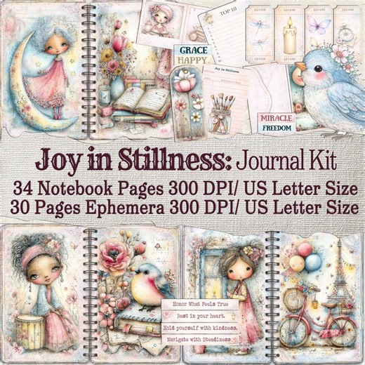 Boho Pastel Spring Journal Printable Kit, Journal Pages Ephemera Stickers Fussy Cuts for Art Journaling & Scrapbooks, Cottagecore Megabundle - Etsy