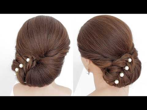 Easy Low Bun Wedding Hairstyle | Elegant Bridal Updo for Long Hair