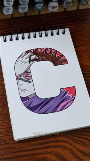Drawing anime character with letter " C " #shorts #anime #choso #jujutsukaisen