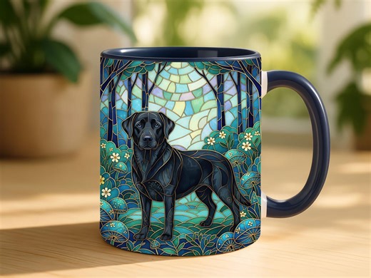 Black Labrador Coffee Mug Faux Stained Glass Ceramic Cup Gift for Dog Lover - Etsy Canada