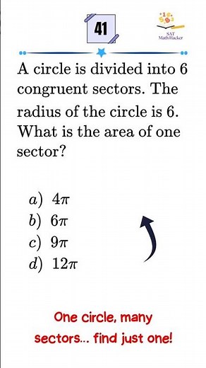 SAT Geometry Problem | Find the Area of One Sector