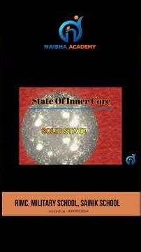 Earth Inner Core| Geography| 1 Concept in a minute Series| SAINIK SCHOOL| RMS