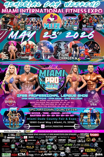 MIAMI INTERNATIONAL FITNESS EXPO (M.I.F.E) 2026, Miami-Dade County Fair & Exposition, Inc., 23 May 2026