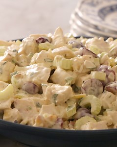 This is the ultimate Chicken Salad recipe packed with flavor and texture from simple ingredients like crunchy celery, almonds, and sweet grapes. Stirred together with a creamy, tangy mayo and Dijon mustard dressing, it's perfect for lunch, a quick snack, or to bring to a family potluck! | Preppy Kitchen