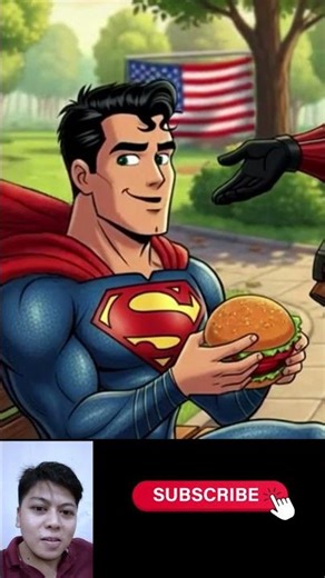Arnold catches Superman eating a hamburger #superman