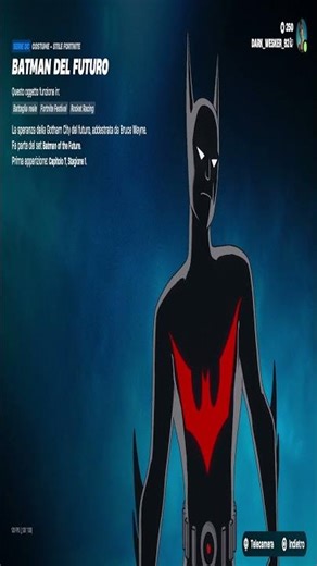 BATMAN DEL FUTURO nuovo costume da 1.500 V-Buck nel negozio oggetti di Fortnite. #fortnite #batman