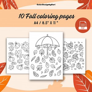 10 Fall Coloring Pages, Fall Coloring, Printable Coloring Pages, Adult Coloring Pages, Kids Coloring Pages, Cozy Autumn Coloring Pages - Etsy