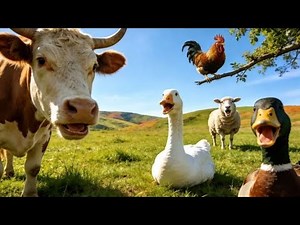 Peaceful Farm Animal Voices | Calm Meadow and Clear Sky
