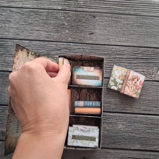 Bookshelf, Box, Bookcase, Junk Journal Kit, Roses, Miniature, Secret Cabinet, Printable Craft Kit, Digital Download, Mini Book Box, Gift - Etsy