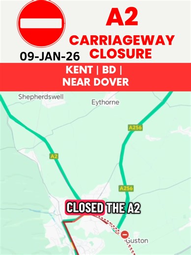 🚨 A2 COLLISION ⚠️ | BOTH DIRECTIONS | BETWEEN WHITFIELD & SWINGATE | ⛔ CLOSED | KENT 🕒 REPORTED SHORTLY BEFORE: 08:00 GMT | 09-01-26 🔎 Details: • 📍 Location: A2 — Whitfield to Swingate • ⚠️ Incident: Road traffic collision • ⛔ Status: Both directions closed • 🚧 Emergency Services: In attendance • 🚗 Traffic Impact: Delays expected on surrounding routes • 🛣️ Advice: Avoid the area and follow signed diversions #UKTrafficUpdates #A2 #Kent #RoadClosed #Incident