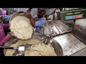 HUGE Kaju Katli Making With Automatic Machines @ Chandigarh Sweets | Verka Sweets, Haldiram