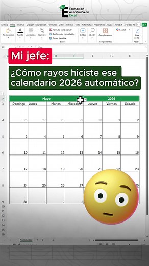 Crea un Calendario 2026 en Excel en 1 Minuto