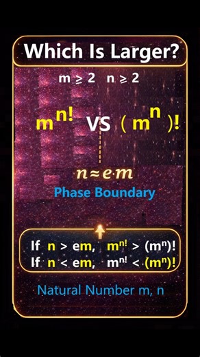 The Tipping Point n=e.m gives the answer quickly: (m^n)! vs m^(n!), which one is larger?