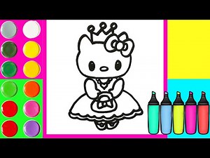 Hello Kitty, Princess Drawing, Coloring for Kids and Toddlers