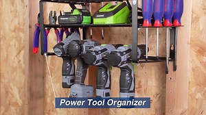 WORKPRO Power Tool Organizer, Wall Mounted Power Tool Holder, 3-Tiers Storage Rack for Cordless Drill Storage, 150 LBS Load Capacity for Garage, Warehouse, Workshop