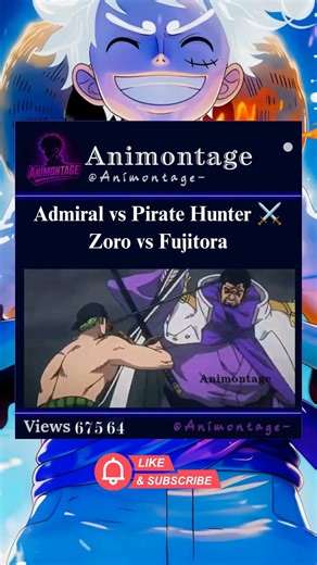 Admiral vs Pirate Hunter ⚔️ Zoro vs Fujitora#onepiece #zoro