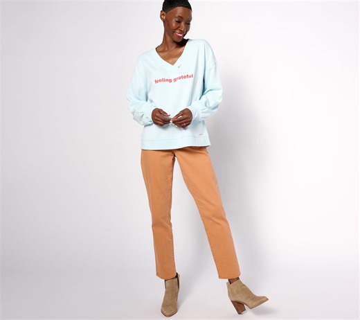 Ali & Mally x Peace Love World Holiday Sweatshirt - QVC.com