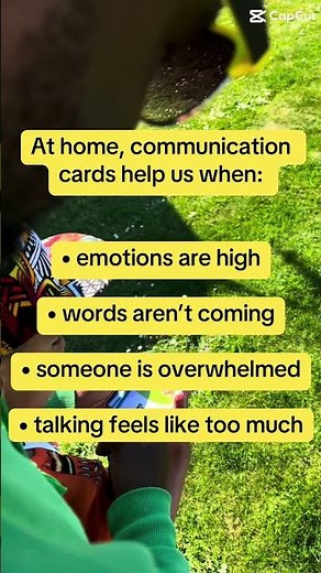 How we actually use communication cards at home..