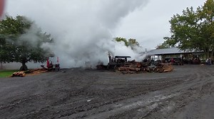 Noon, Time of Harvest Sat. whistle blow. When it is humid and rainy the steam takes a while longer to evaporate. | Rough and Tumble Engineers Historical Association