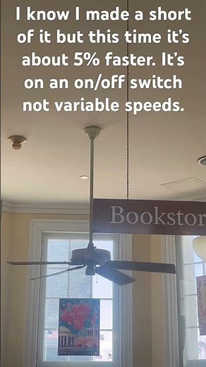 52” Hunter Original ceiling fan running on high updraft, but this time slightly faster.