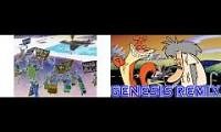 Mix of 2 videos from youtube : I am weasel mv crossovers series theme song