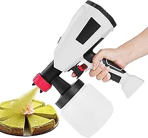 JIAWANSHUN Cake Decorating Airbrush Kit Cake Airbrush with Spray Nozzle and Spool 800ml (110V)