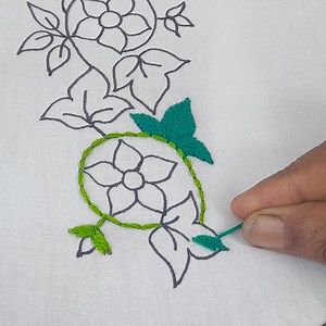 2.1K views | Easy Hand embroidery border design / embroidery borders for beginners / Border Designs for Women's Dresses | Dian Embroidery | Facebook