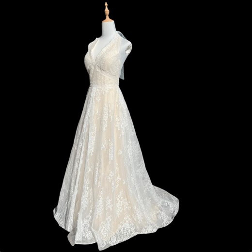 Elegant Wedding Dress A-line Lace V-neck Handmade Customize Vintage Bride Gowns - Etsy