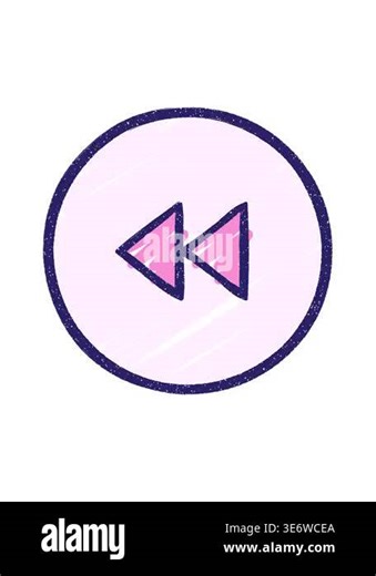 shivering motion animation of Rewind Symbol Chalk Drawing Stock Video Footage - Alamy