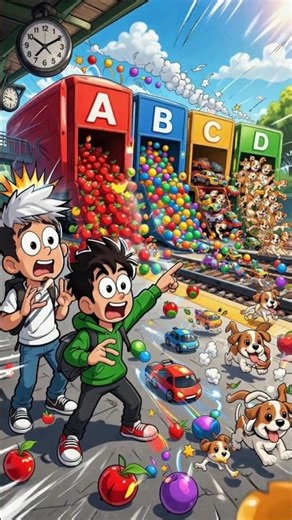 A for Dog, B for Car? 🤯 | Alphabet Train Gaya Wrong Side | Tom & Jerry Style