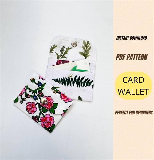 Card Wallet Pattern - Slim Mini Wallet PDF Sewing Pattern - Easy Card Holder With 2 Slots - Etsy