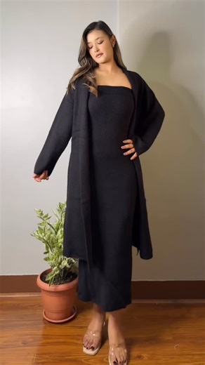 NEW ARRIVALS 🛍️ Wollen strapless bodycon dress with oversized cardigan Free size “ Tag your bestie who’d wear this 💕” Available now in - store & online🛍️ #fashiontok #OOTD #fyp #nbtc #ootd #jadorefashion #deliveryallovernepal🇳🇵 #dress #trending | J’adore Fashion9