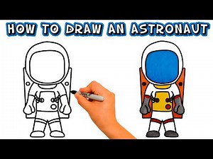 🧑‍🚀 How to draw an ASTRONAUT | Cómo dibujar un astronauta #learntodraw