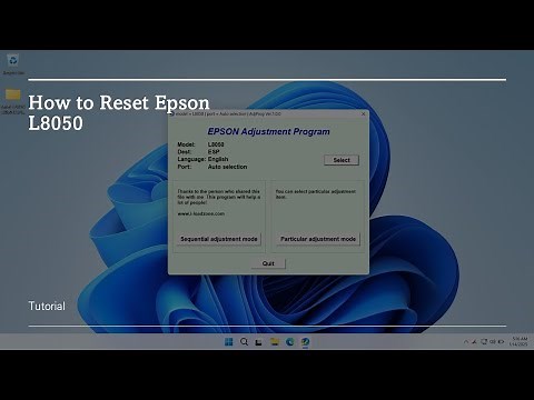 How to Reset Epson L8050 with Resetter
