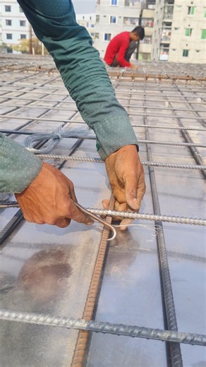 Slab rebar placing process. #rod #binding #construction