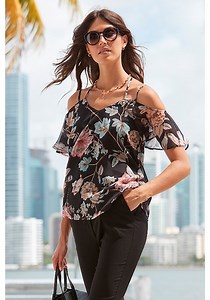 Black Split Hem Pants F09017