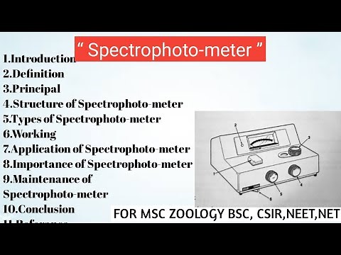 Spectrophotometer | structure of Spectrophotometer | Types | Importance | Principal | Working