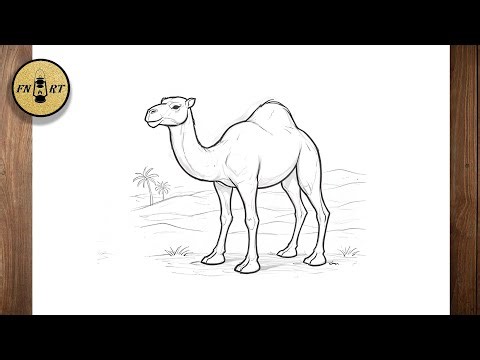 How to draw camel in desert easy step by step