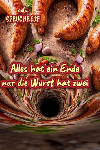 SPRUCHREIF: "Alles hat ein Ende nur die Wurst hat zwei".