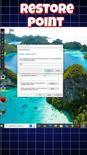 how to create restore point in your pc 💯 like and subscribe for more ☺️