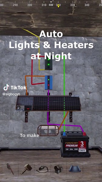 Auto Lights & Heaters at Night with This Simple Circuit in #rust #rustgame #rusttok
