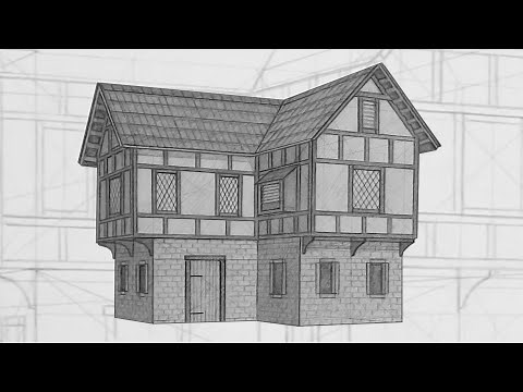 How To Draw A Medieval Building (2) In Perspective
