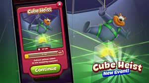 Cube Heist! ✨ Did you try the new event Cube Heist? 💥⁣ 🟨 Collect yellow cubes during the Cube Heist event to earn incredible rewards! The Cube Heist consists of several steps, each with its own goal and reward. Once you complete the yellow cube goal, the reward will be claimed for that step.⁣ ⁣ 📲 If you can't see it on your app, don't forget to update the newest version.⁣ | Toon Blast