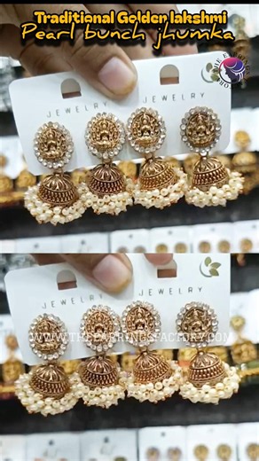 Traditional Golden Temple Jhumka | pearl Jhumka | The earrings factory ® #jhumka #earrings