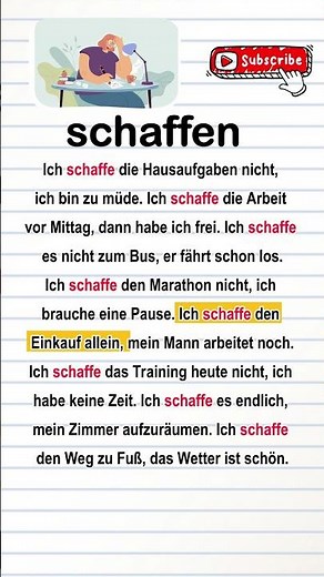 Deutsch lernen mit „schaffen“ im Alltag | A1–B1