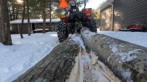2.8K views · 77 reactions | You never know what the day will bring. Didn't plan on this, but was happy for the opportunity to help my neighbor. Used the Kioti CK2610 for skidding logs back to the woodyard. Wasn't sure how tractor logging would go without chains on the Kioti CK2610, but it got the job done. #Tractor #firewood #logging #kiotick2610 | Back 40 Firewood | Facebook