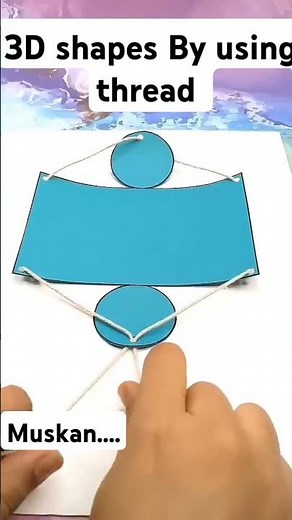 3D shapes by using thread #kids #art #ytshorts